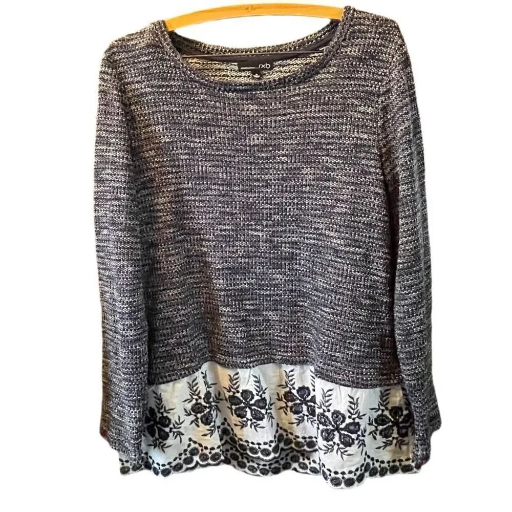 RXB size M knit Tunis wide cotton embroidered eyelet hem